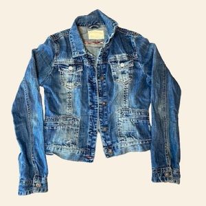 Aeropostale Womens Jean Jacket Size M Y2K Western Boho Fall Classic Fit